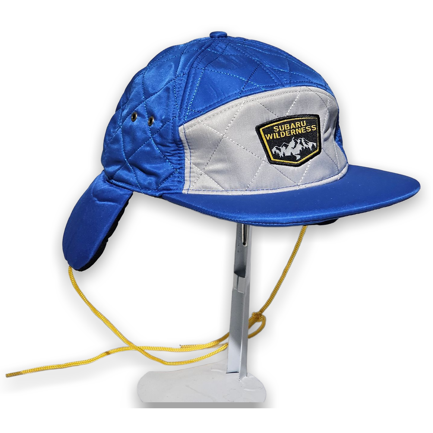Subaru Wilderness Blue Quilted Nylon Baseball Cap with Ear Flaps - Image 2