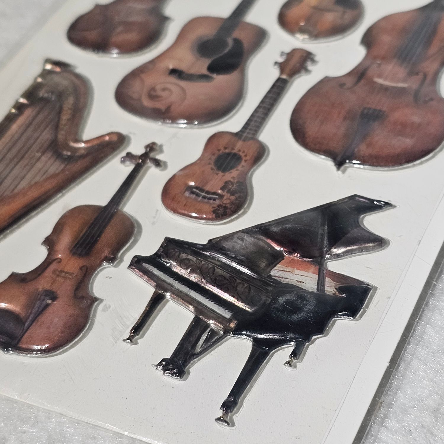 Crafters Square Puffy Music Instrument Stickers 8 PC Paper Crafts - Image 2