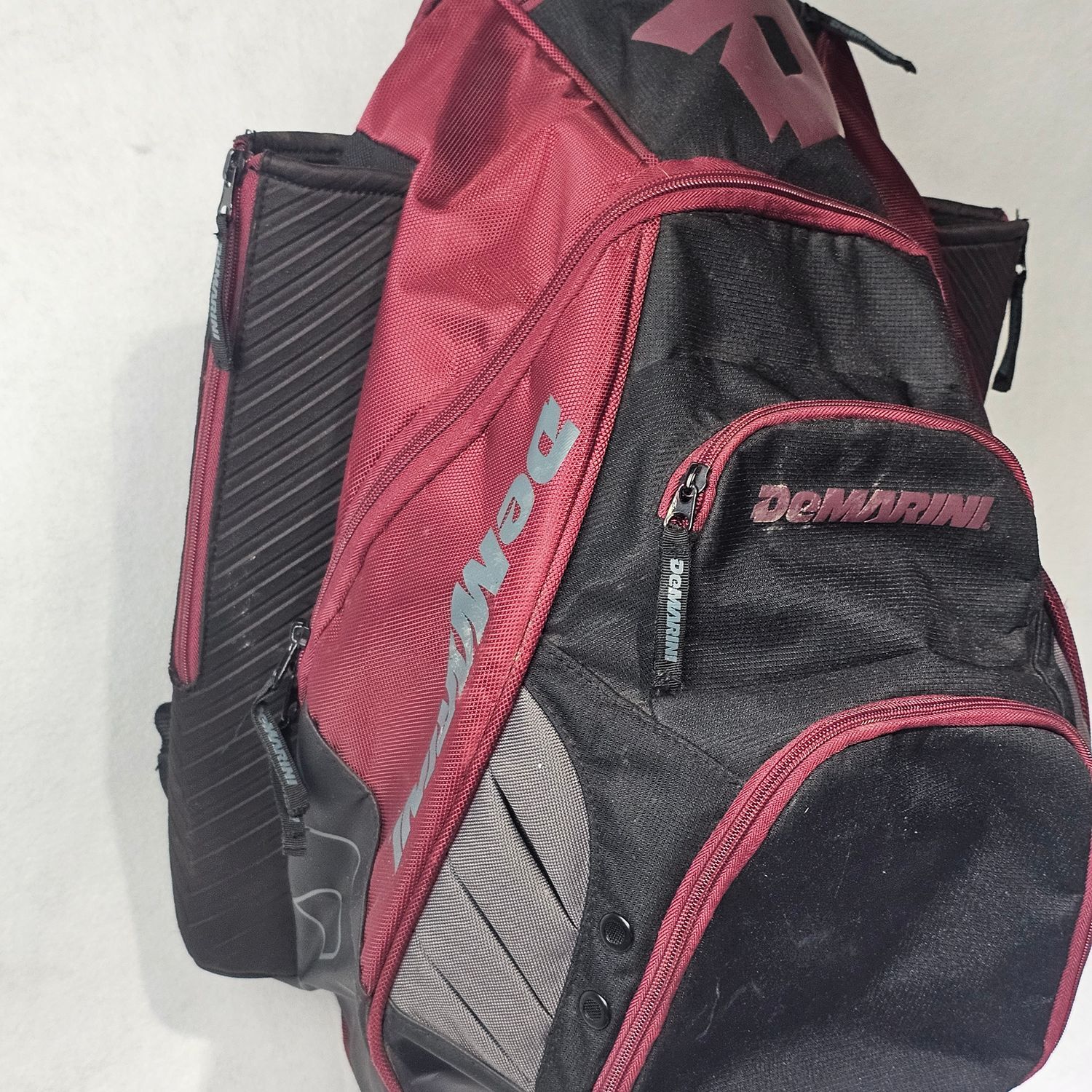DeMarini Baseball Softball Bat Backpack Bag Maroon Black Large - Image 2