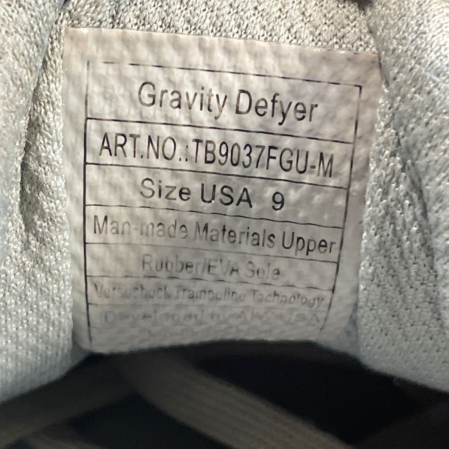 Men's Gravity Defyer TB9037FGU-M Size 9 Athletic Running Sneakers - Image 2