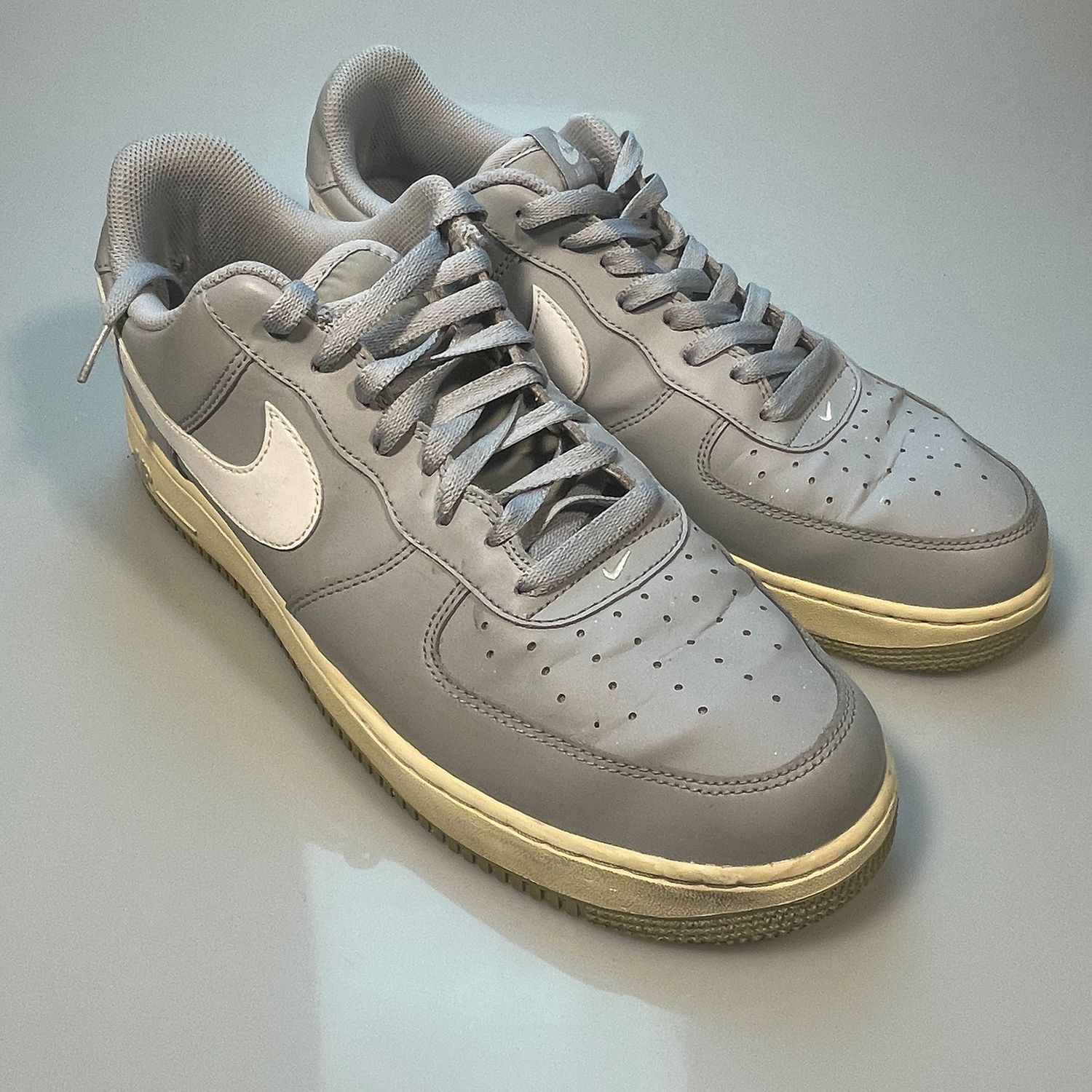 Nike Air Force 1 Low Gray White Men's Size 13 Sneakers 820266-004 - Image 2