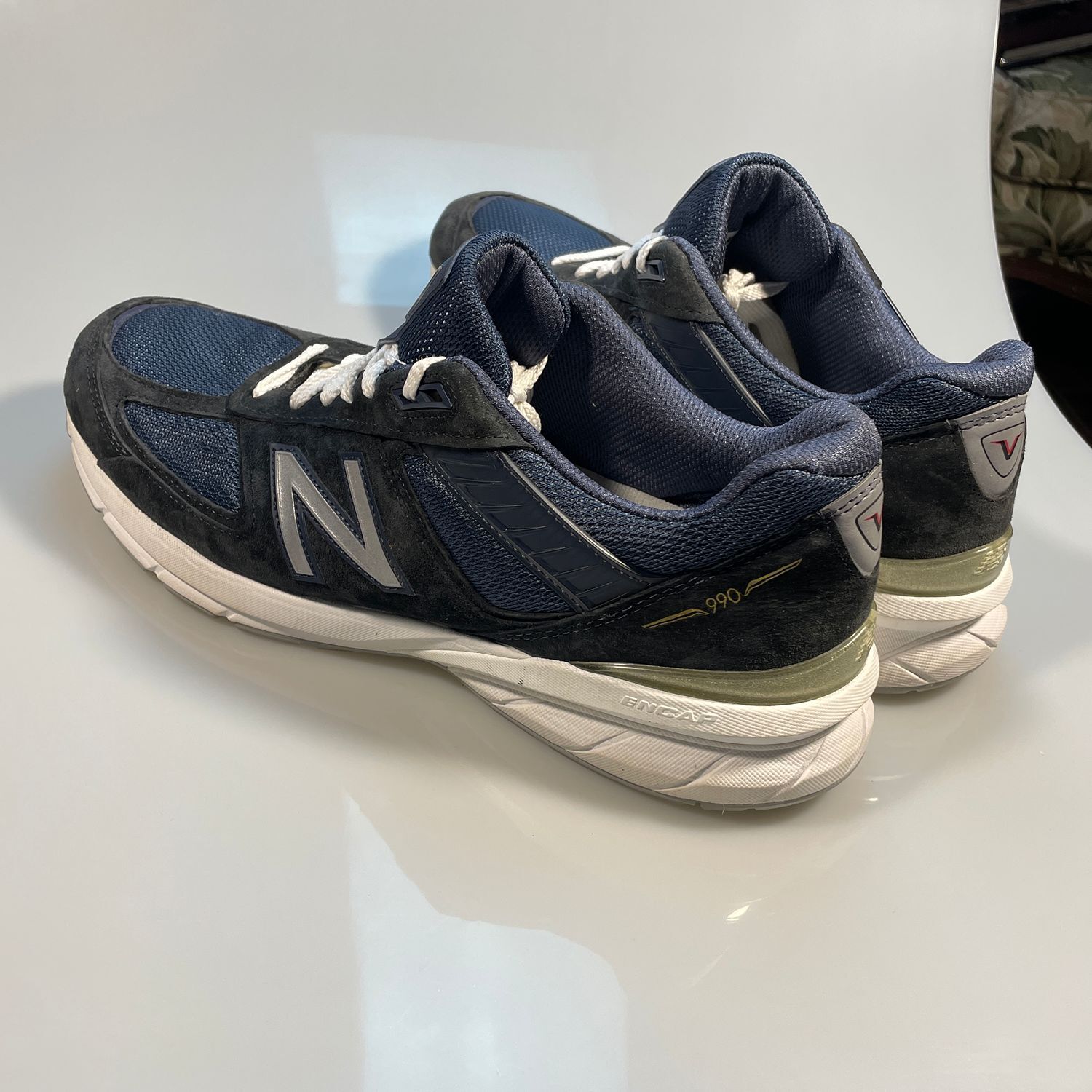 New Balance 990v5 Navy Blue Suede Mesh Men's Running Shoes Size 14 US - Image 3