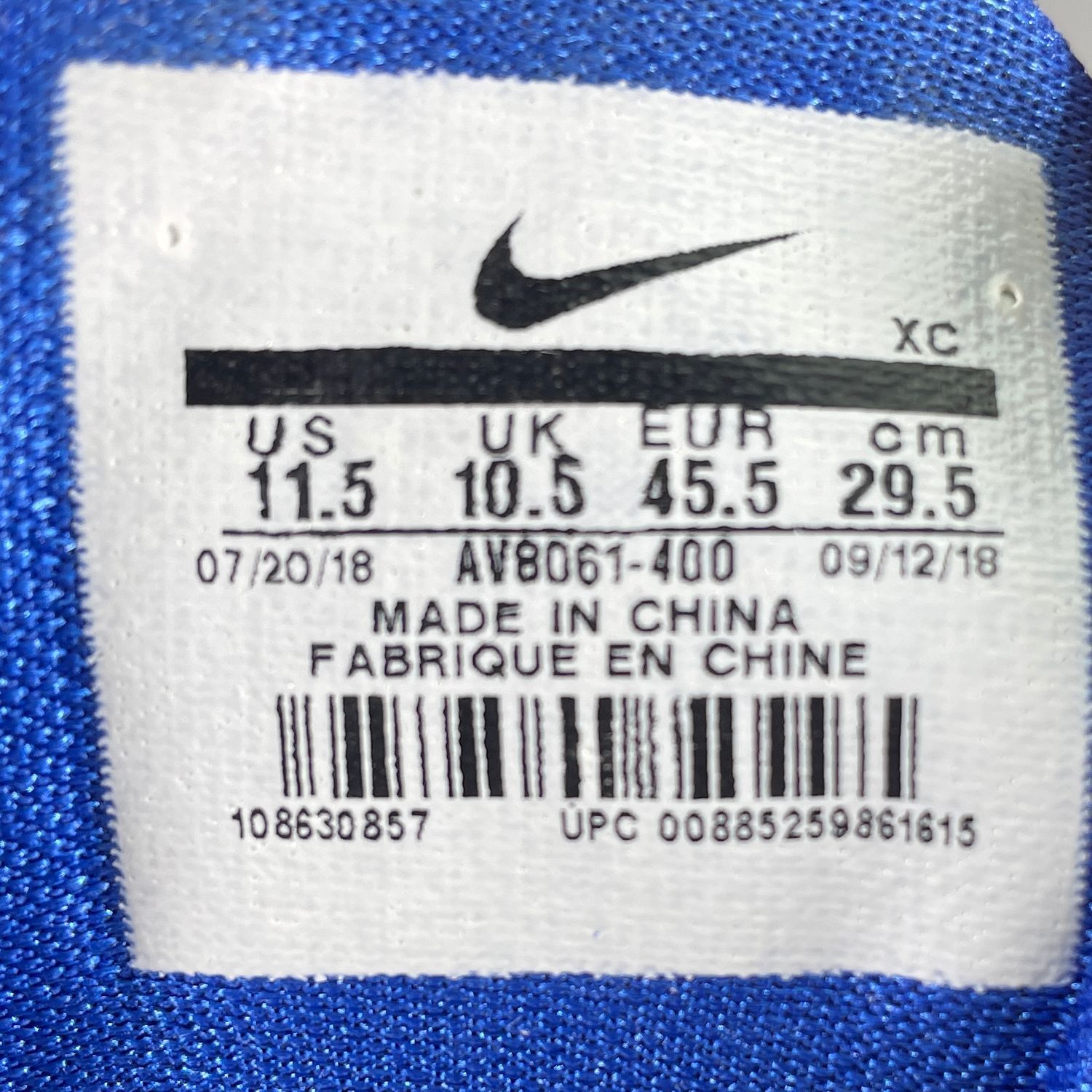 Nike Air Max Wavy Men's Basketball Shoes Royal Blue Black White Size 11.5 - Image 3