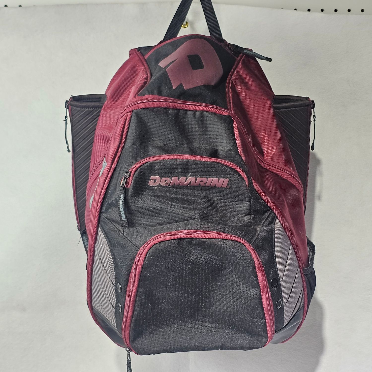 DeMarini Baseball Softball Bat Backpack Bag Maroon Black Large - Image 4