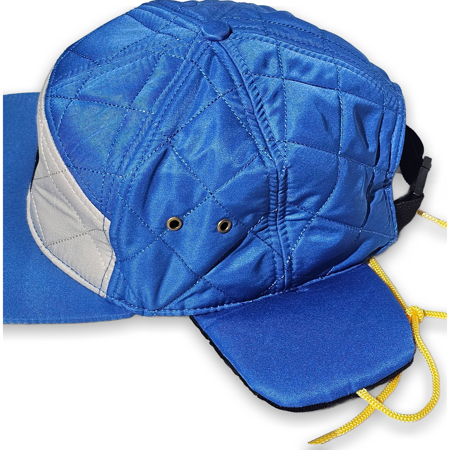Subaru Wilderness Blue Quilted Nylon Baseball Cap with Ear Flaps - Image 3
