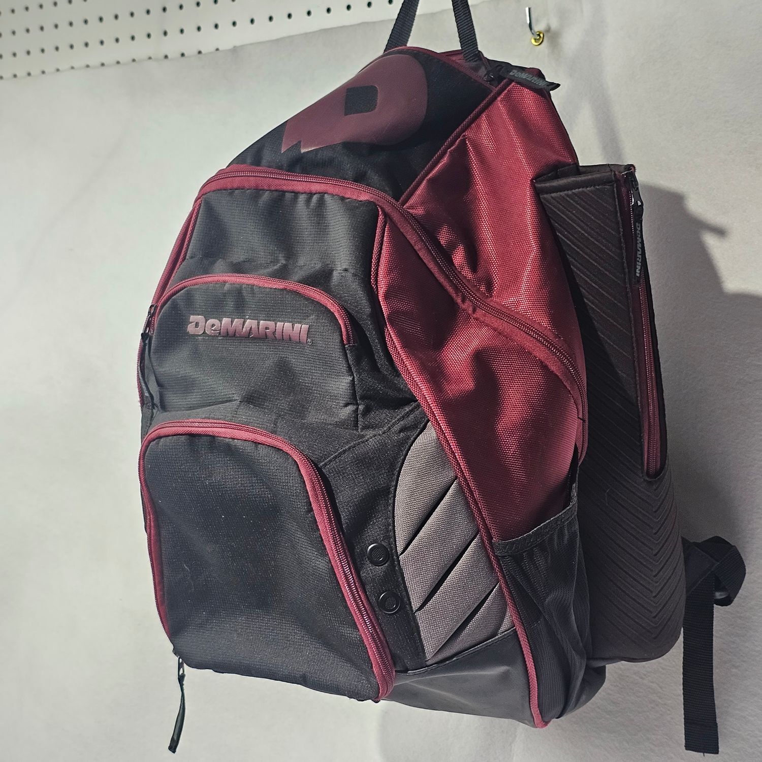 DeMarini Baseball Softball Bat Backpack Bag Maroon Black Large - Image 5