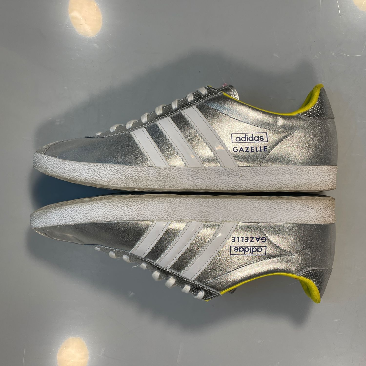 Adidas Gazelle Silver Metallic Sneakers Men's Size 10 Retro Classic Shoes - Image 5