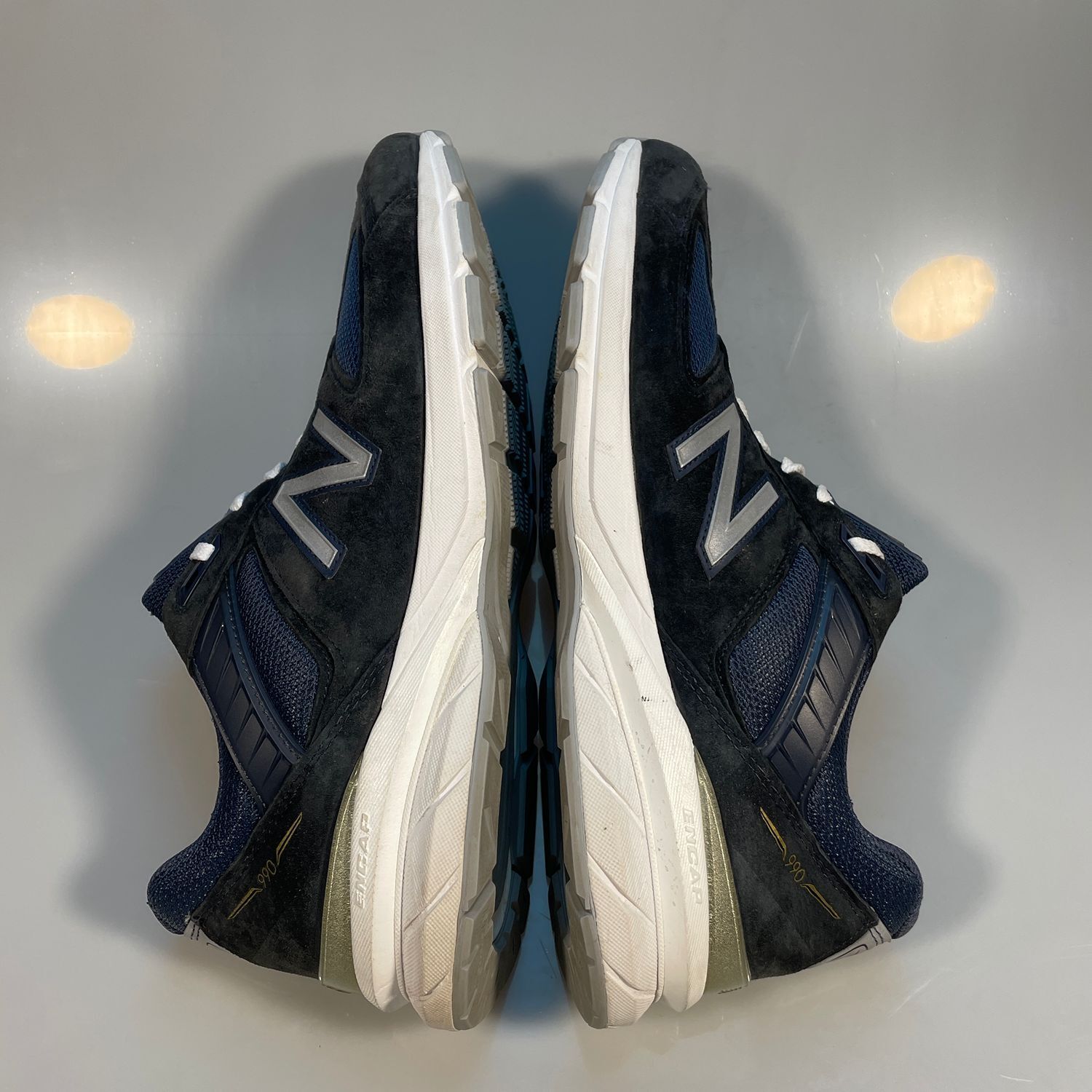 New Balance 990v5 Navy Blue Suede Mesh Men's Running Shoes Size 14 US - Image 6
