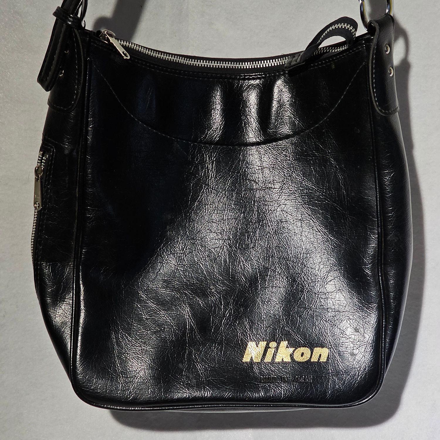 Vintage Nikon Black Leather Camera Shoulder Bag Case Made in Japan - Image 7