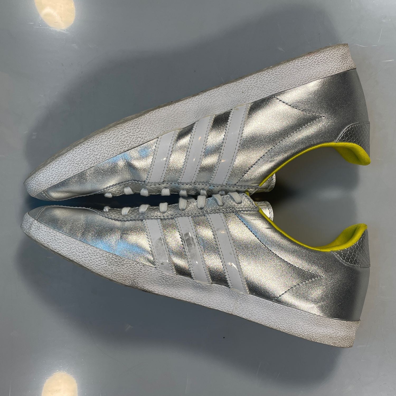 Adidas Gazelle Silver Metallic Sneakers Men's Size 10 Retro Classic Shoes - Image 7