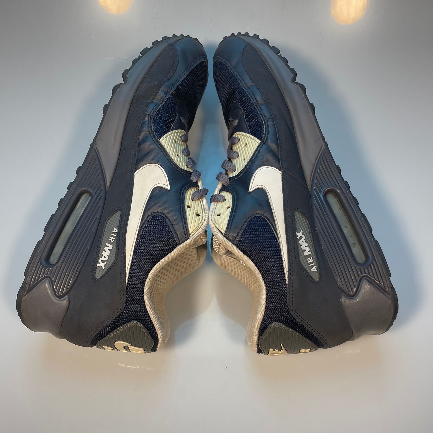 Nike Air Max 90 Navy Cream Men's Size 13 Sneakers 537384-400 - Image 8