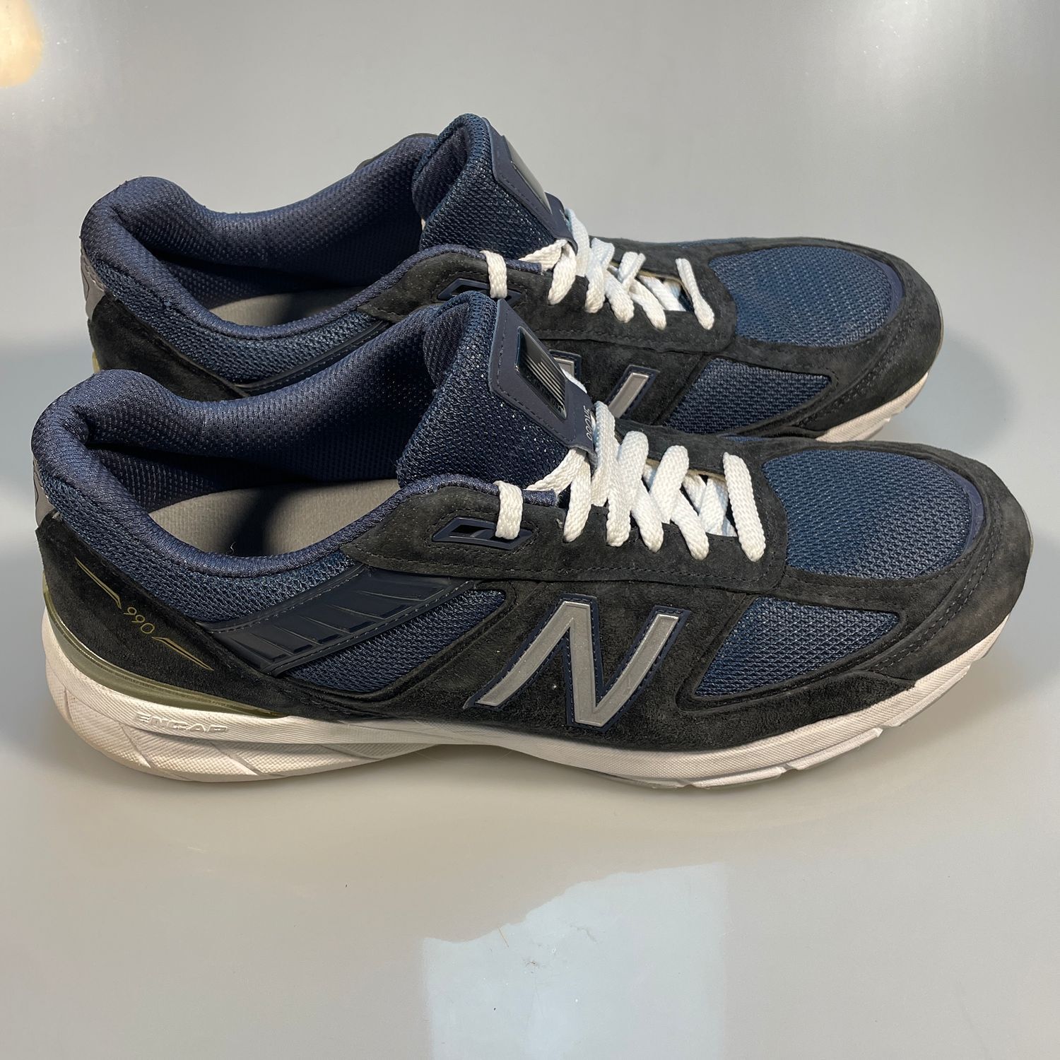 New Balance 990v5 Navy Blue Suede Mesh Men's Running Shoes Size 14 US - Image 8