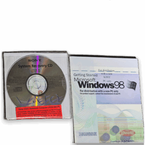 Sony VAIO PCG-505TR Windows 98 Recovery CD Set & Manual