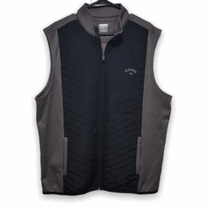Callaway Men's XL Black Gray Golf Vest Full Zip Sleeveless Jacket
