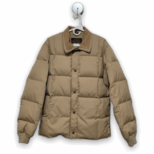 Eddie Bauer Goose Down Puffer Jacket Men's M Tan Corduroy Collar