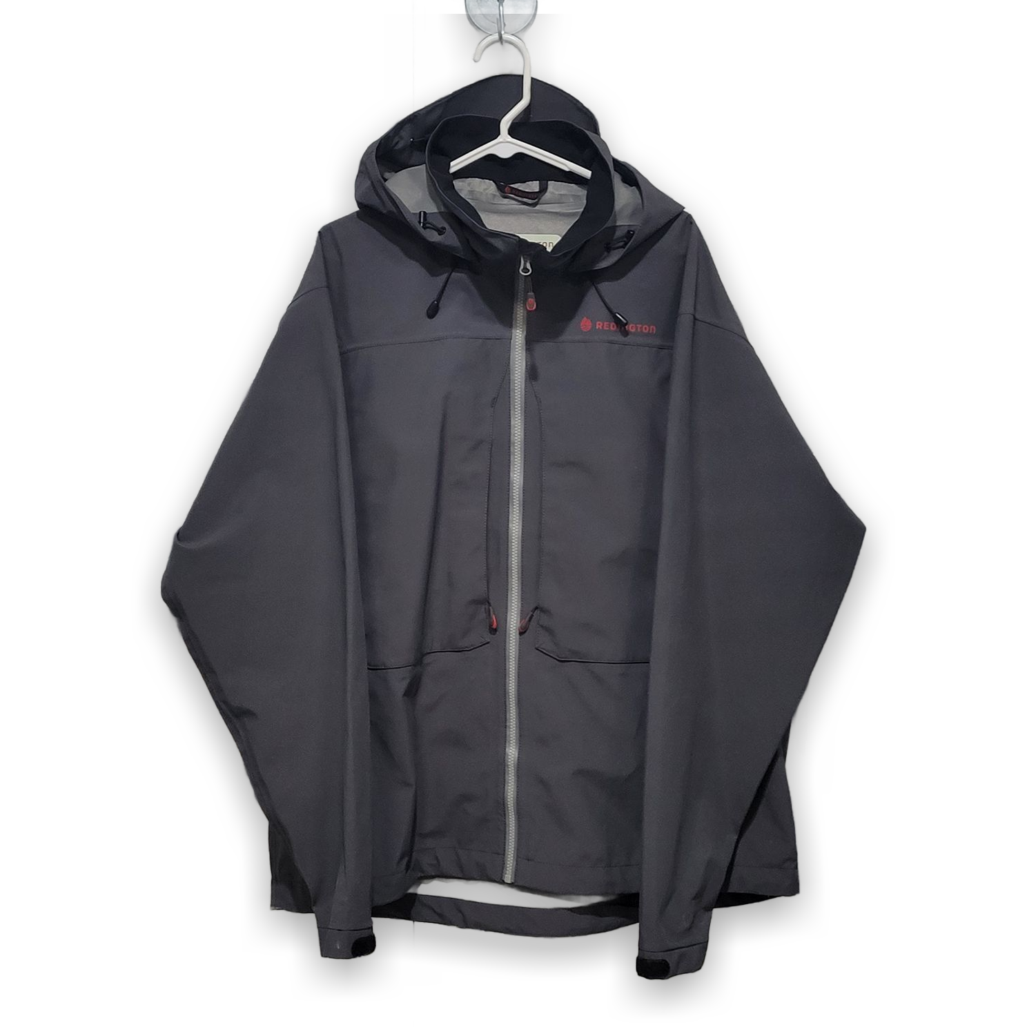 Redington XX-Large Men's Gray Waterproof Rain Jacket Hooded Nylon