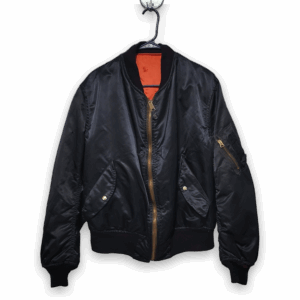 Vintage USAF MA-1 Bomber Jacket XL Black Orange Liner Men's