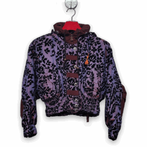 Vintage Bogner Embroidered Ski Jacket Purple Floral Size 12 Women's