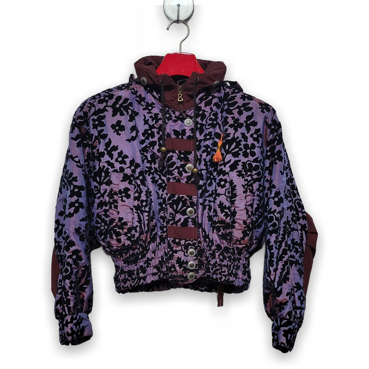 Vintage Bogner Embroidered Ski Jacket Purple Floral Size 12 Women's