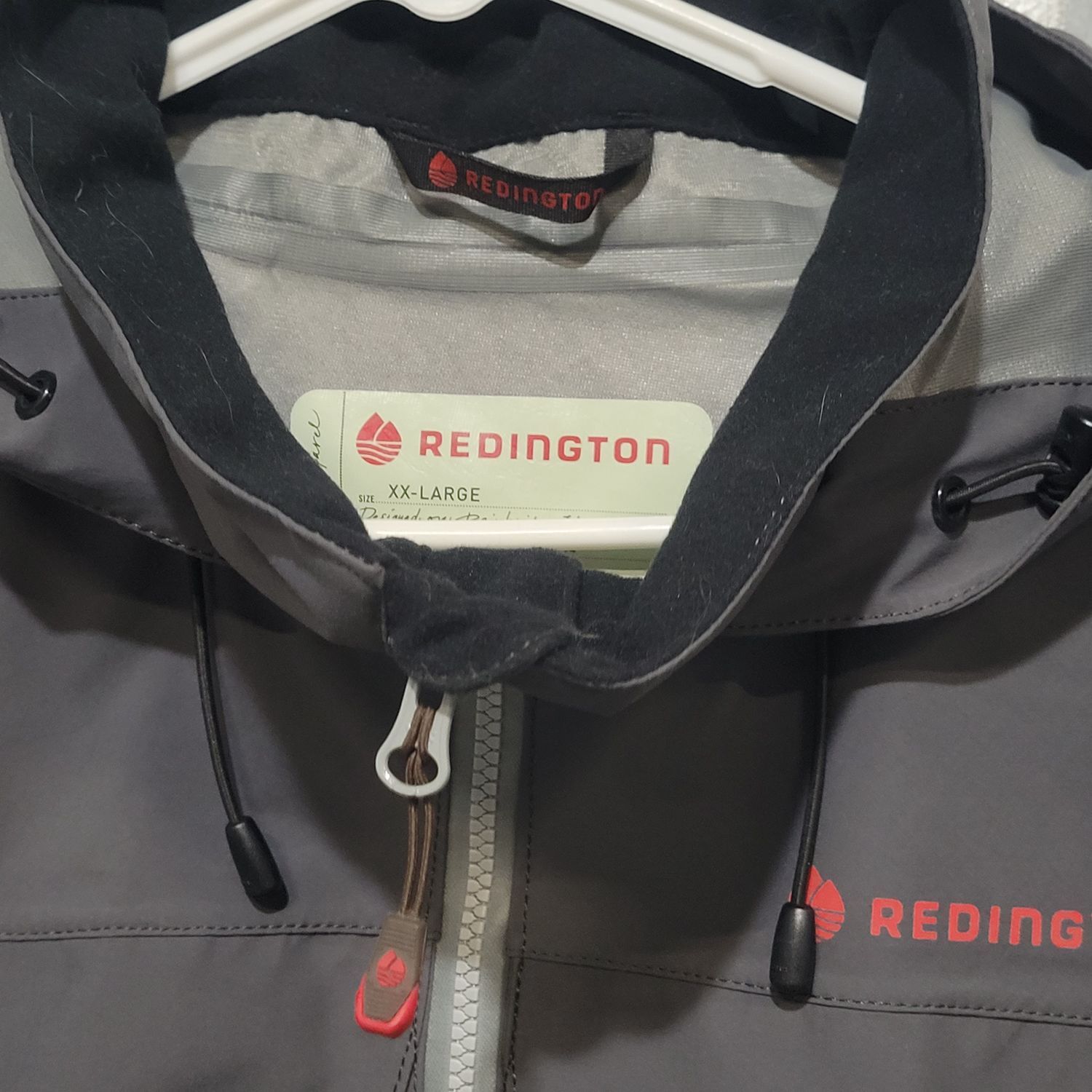 Redington XX-Large Men's Gray Waterproof Rain Jacket Hooded Nylon - Image 2