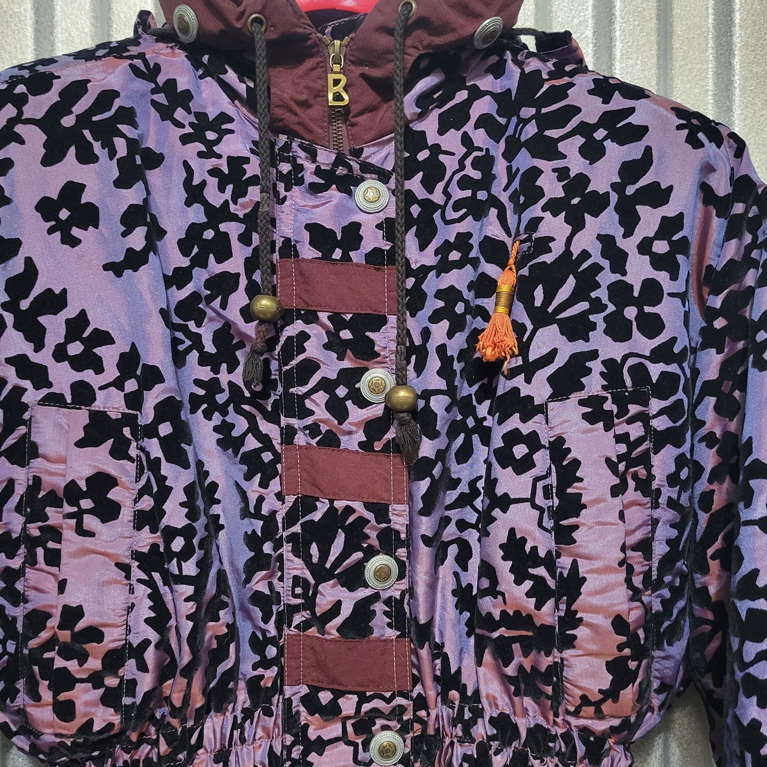 Vintage Bogner Embroidered Ski Jacket Purple Floral Size 12 Women's - Image 2