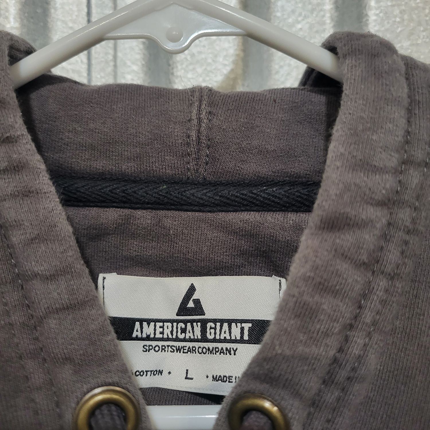 American Giant Men's Hoodie Sweatshirt Size L Cotton Gray - Image 3