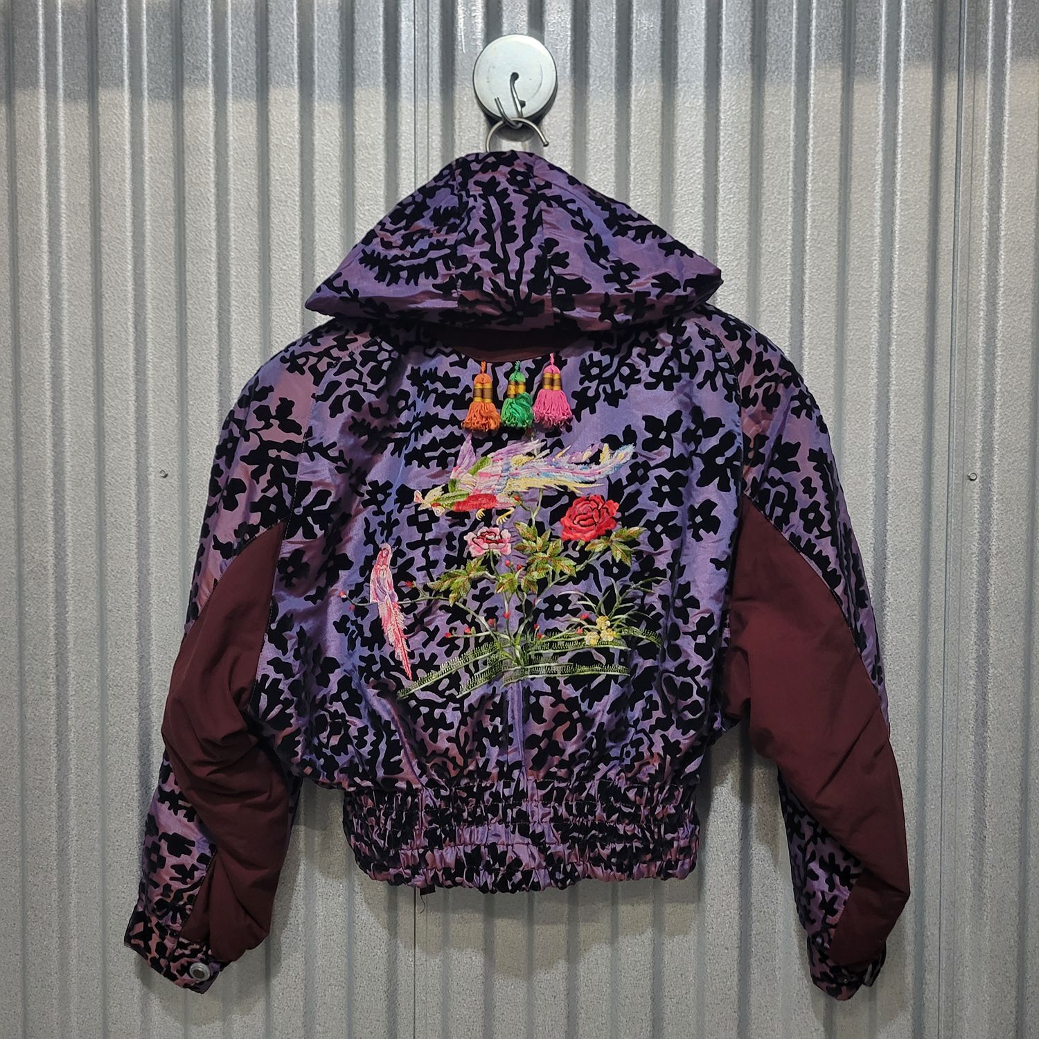 Vintage Bogner Embroidered Ski Jacket Purple Floral Size 12 Women's - Image 3