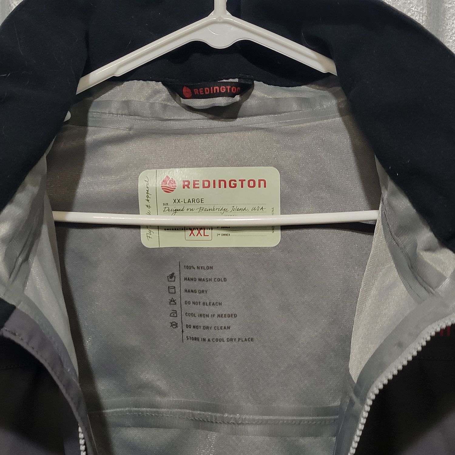 Redington XX-Large Men's Gray Waterproof Rain Jacket Hooded Nylon - Image 4