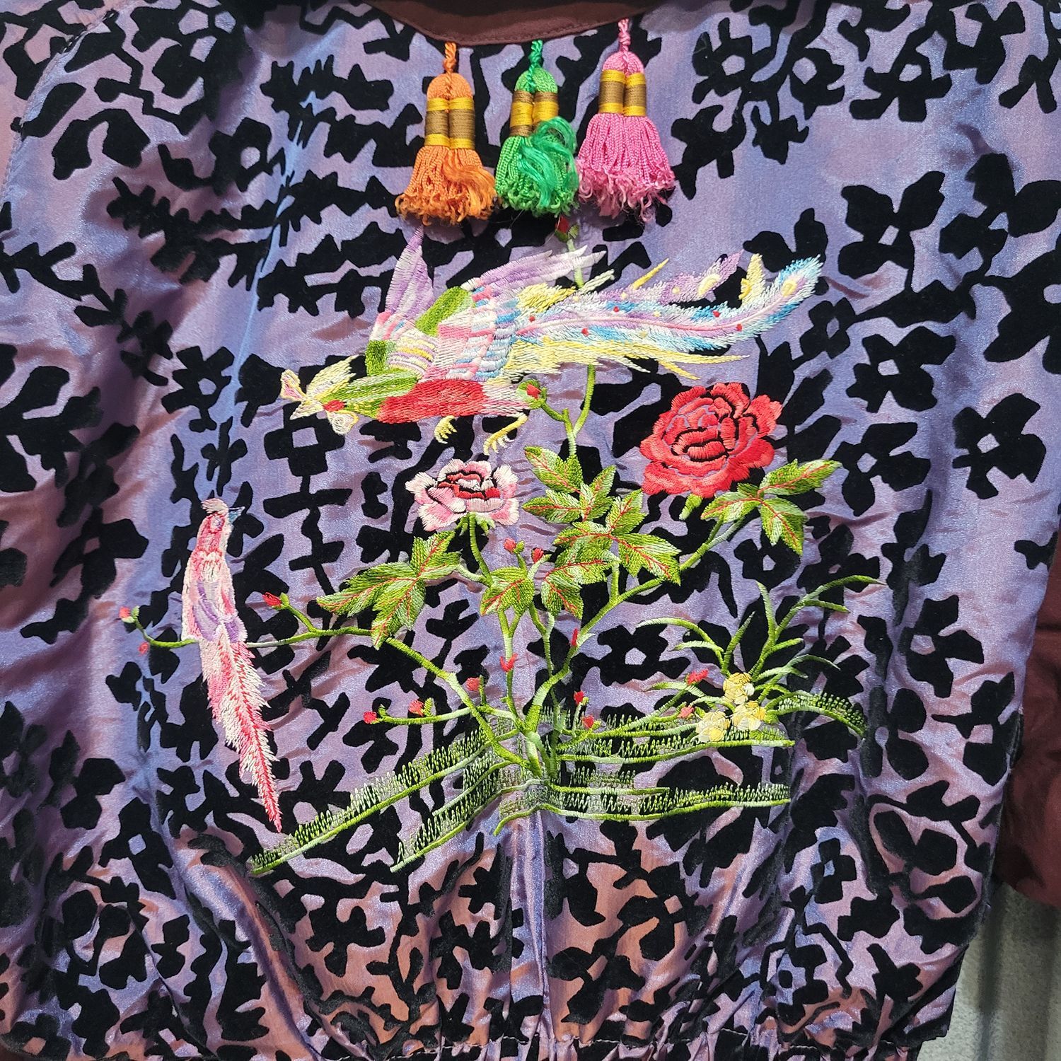 Vintage Bogner Embroidered Ski Jacket Purple Floral Size 12 Women's - Image 4