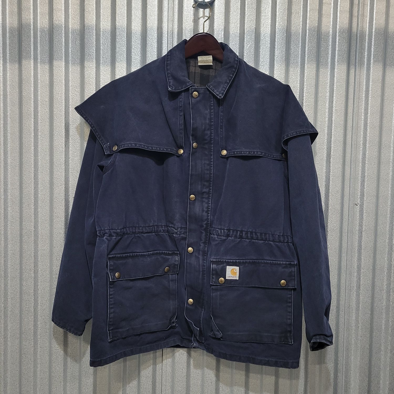 Carhartt Navy Field Coat Jacket Men's Large CW083 Canvas Workwear - Image 4