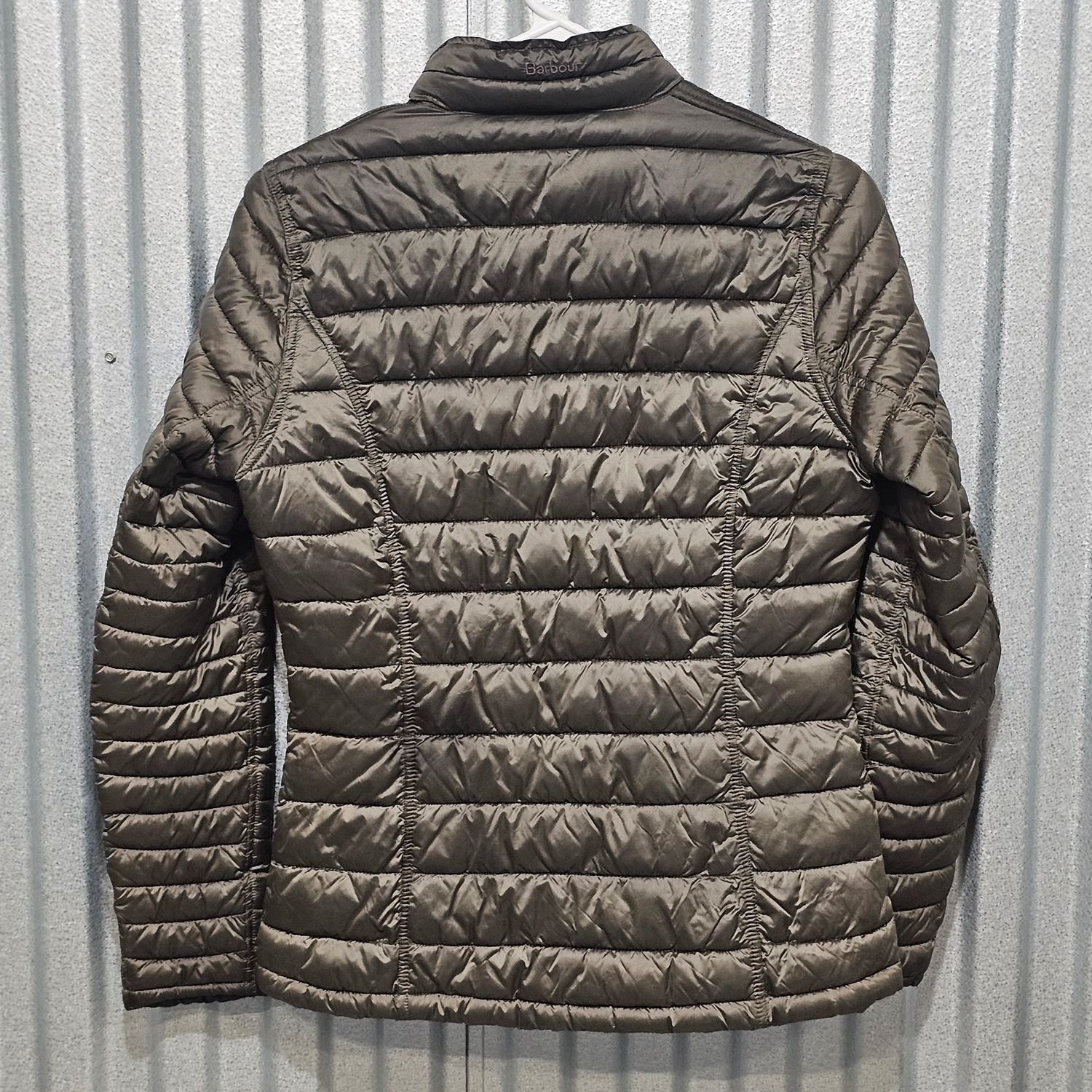 Barbour Winter Tartan FibreDown Jacket Women's Size 6 Olive Green - Image 6