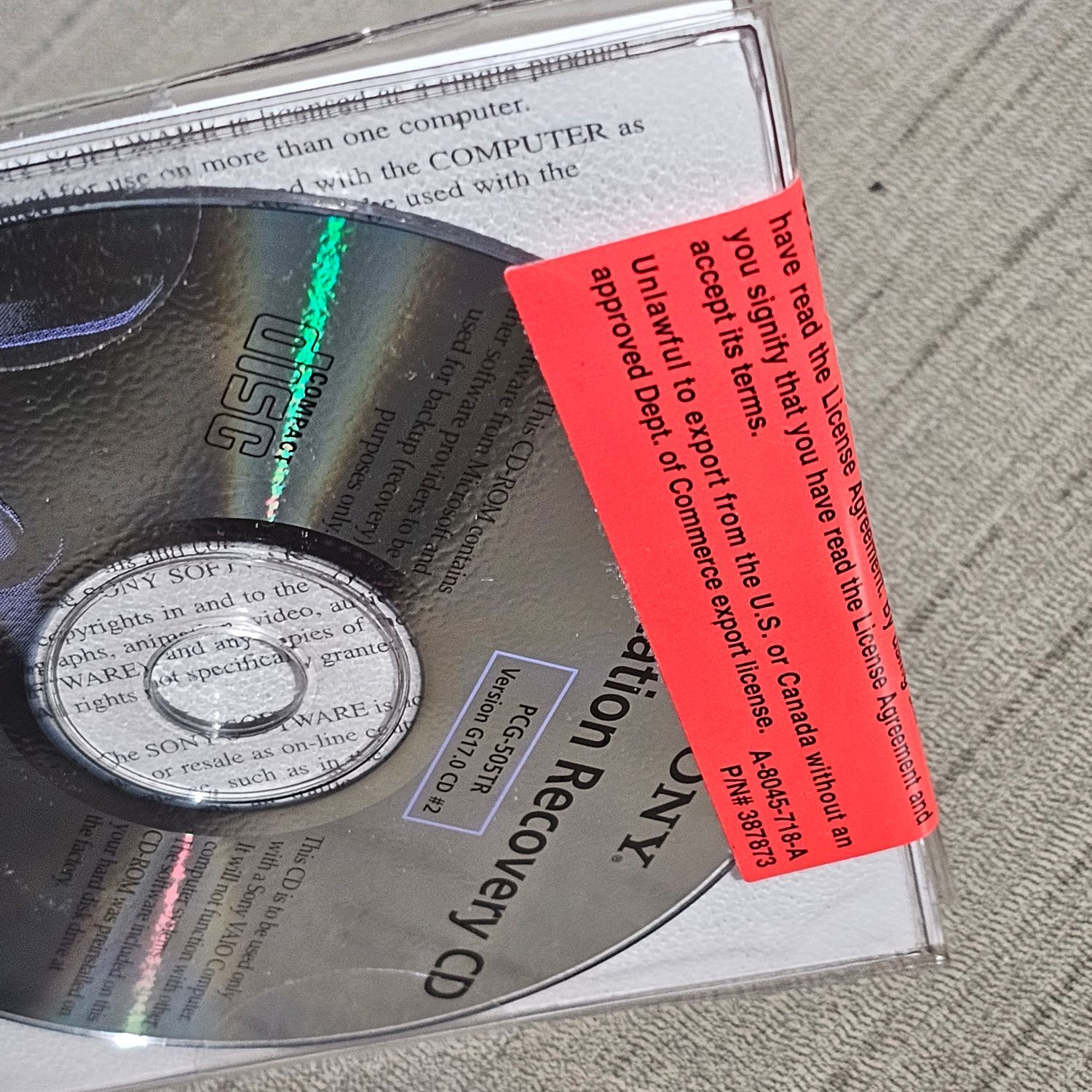 Sony VAIO PCG-505TR Windows 98 Recovery CD Set & Manual - Image 9