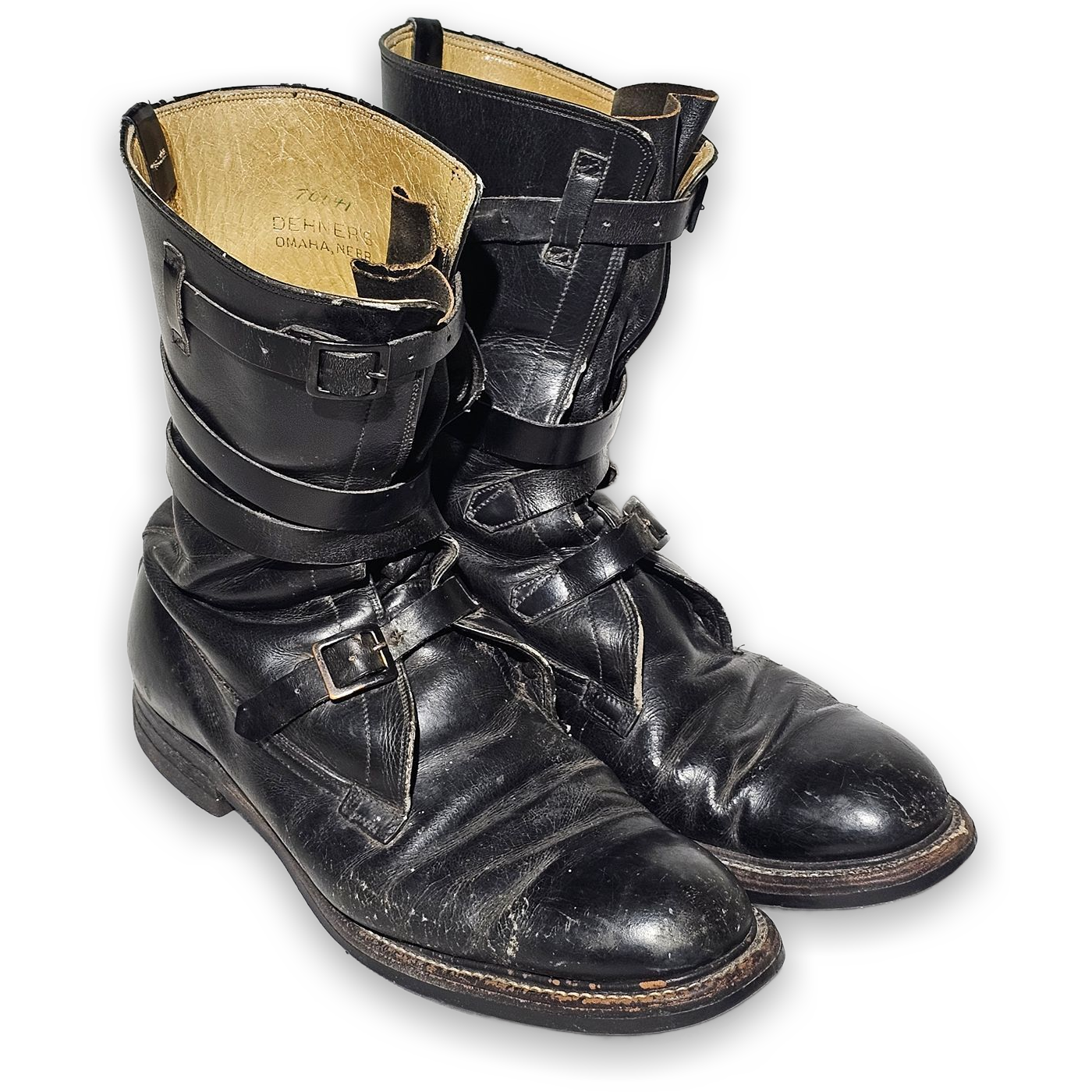 Dehner Men's Size 11 Black Leather Motorcycle Patrol Boots