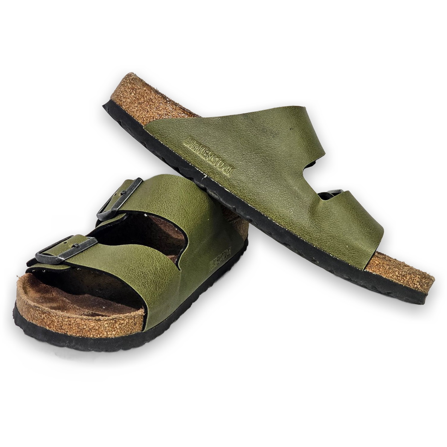 Birkenstock Arizona Olive Green Leather Sandals Men's 7 EU 40