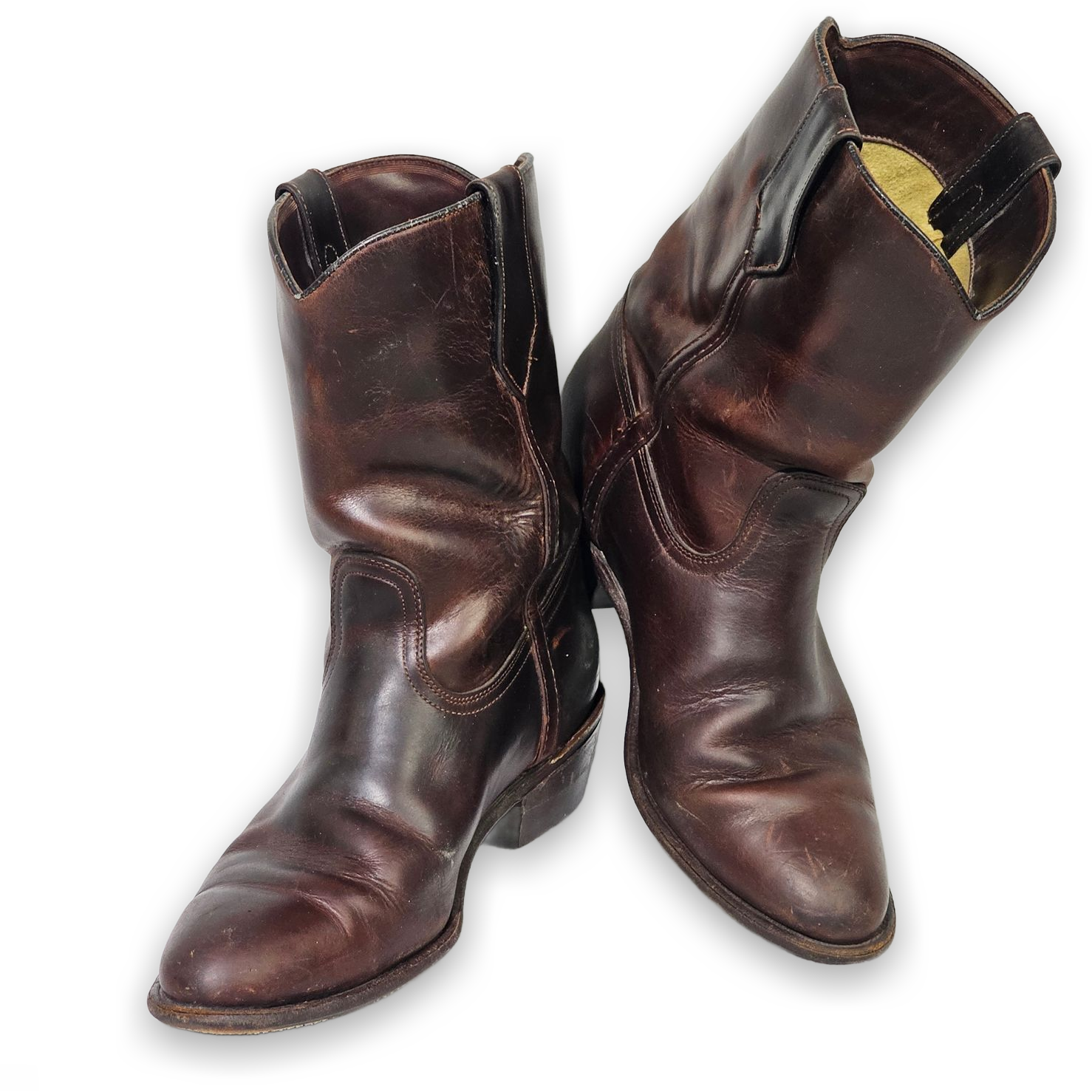 Frye 9925 Brown Leather Pull-On Cowboy Boots Men's Size 12D USA