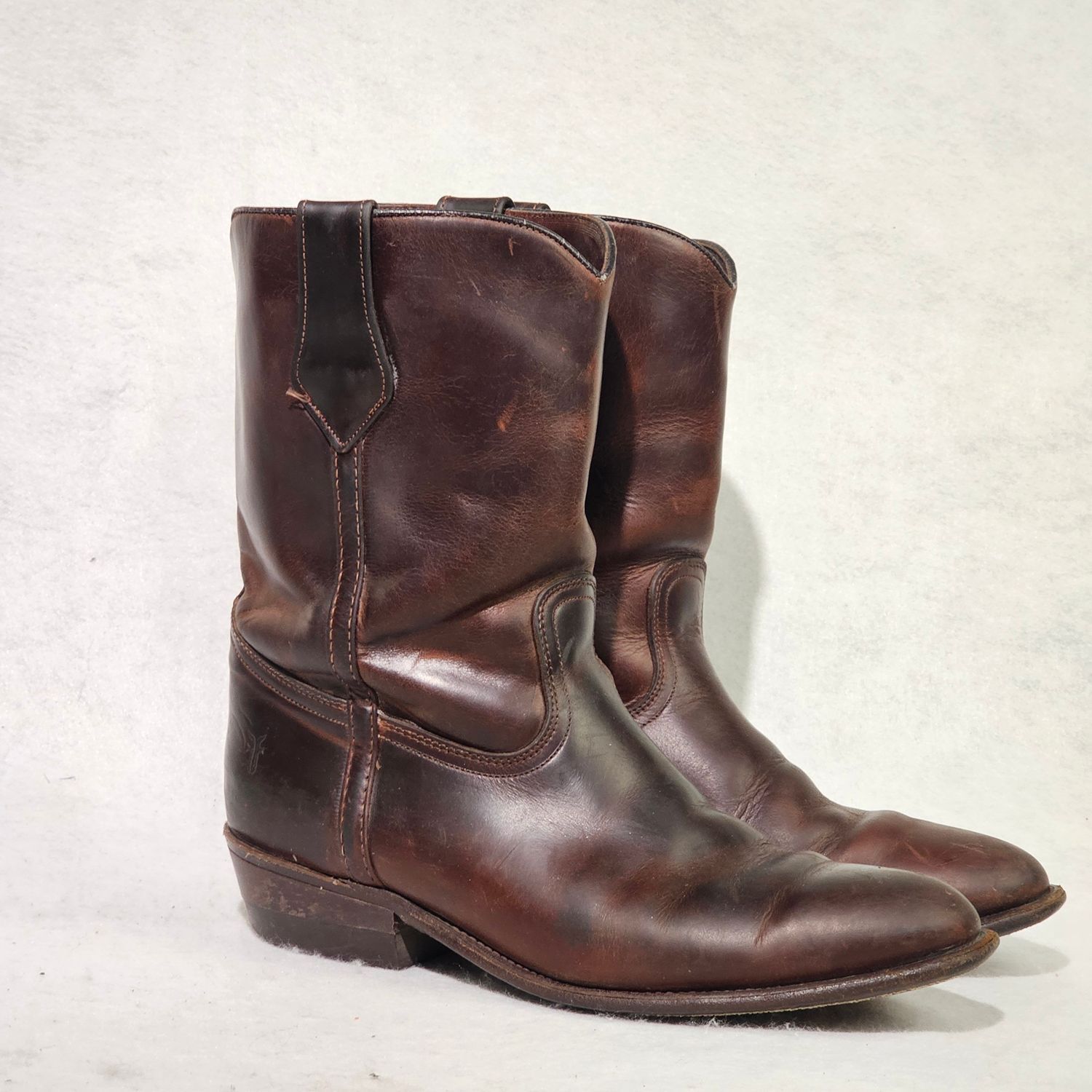 Frye 9925 Brown Leather Pull-On Cowboy Boots Men's Size 12D USA - Image 2