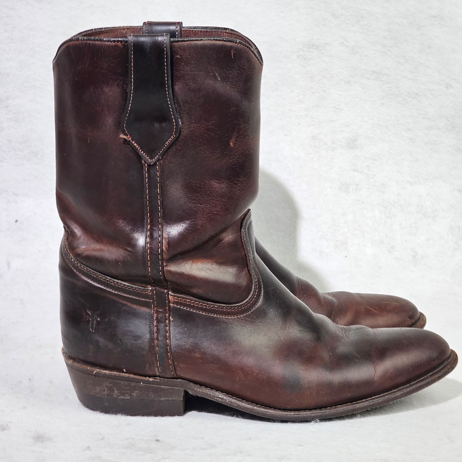 Frye 9925 Brown Leather Pull-On Cowboy Boots Men's Size 12D USA - Image 5