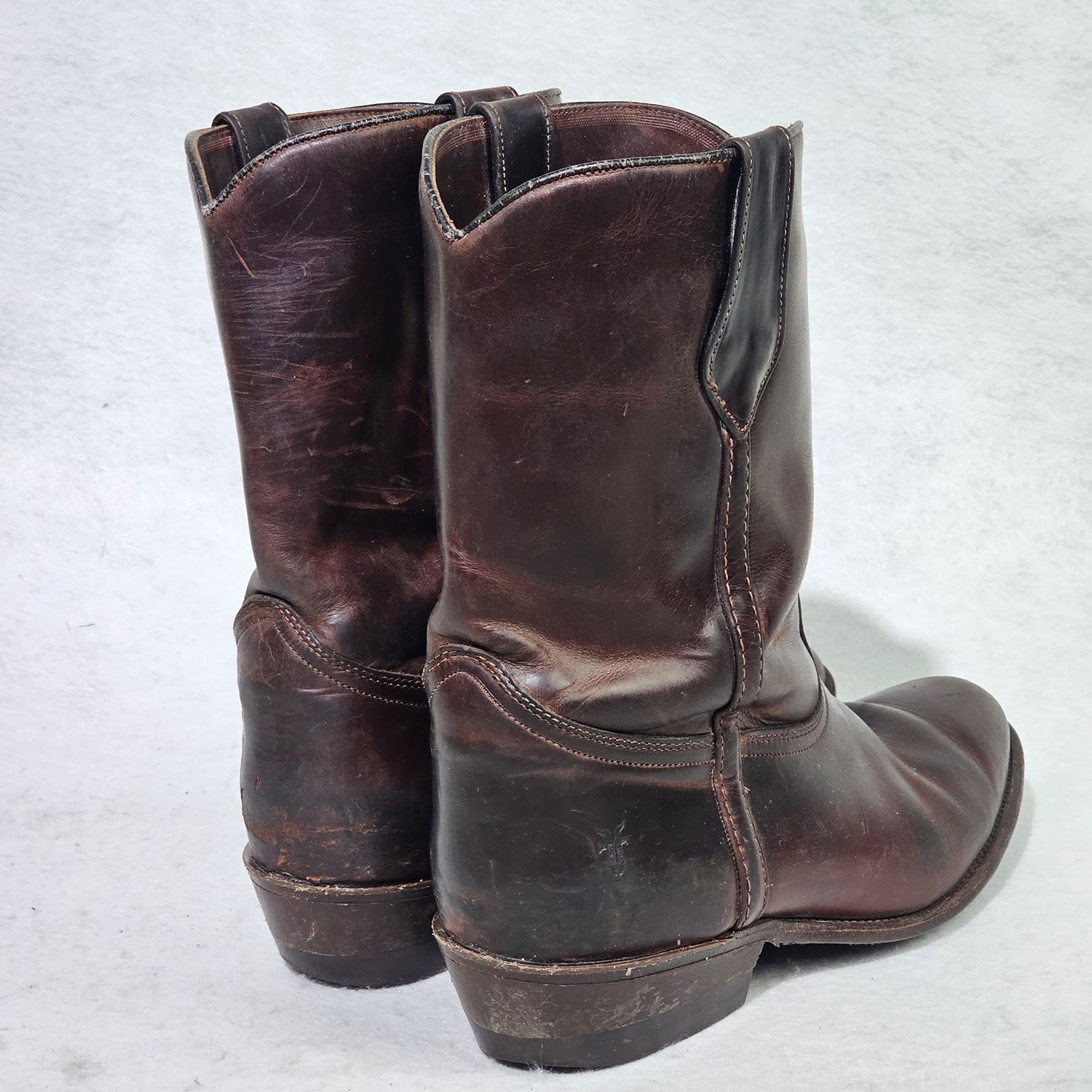 Frye 9925 Brown Leather Pull-On Cowboy Boots Men's Size 12D USA - Image 6