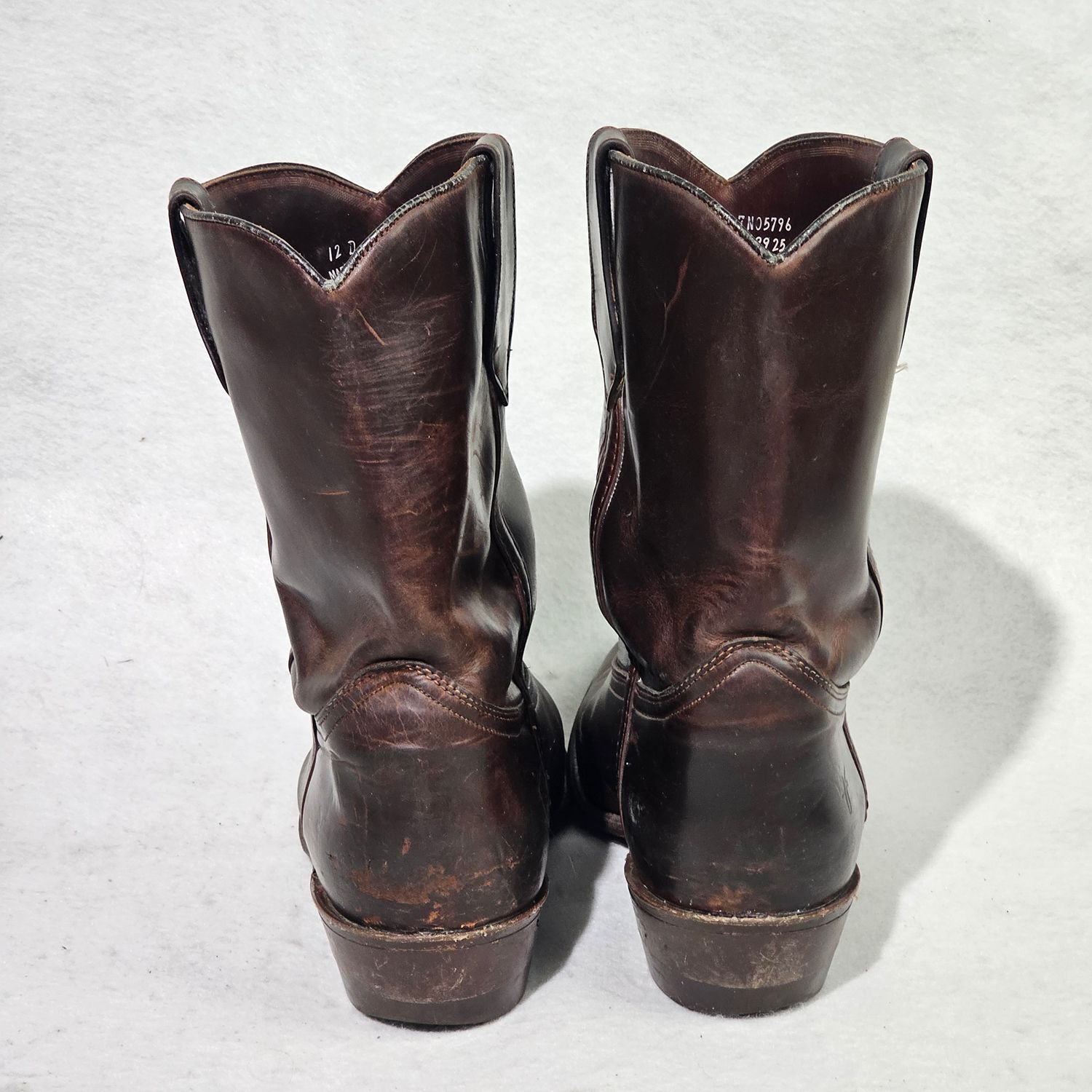 Frye 9925 Brown Leather Pull-On Cowboy Boots Men's Size 12D USA - Image 7