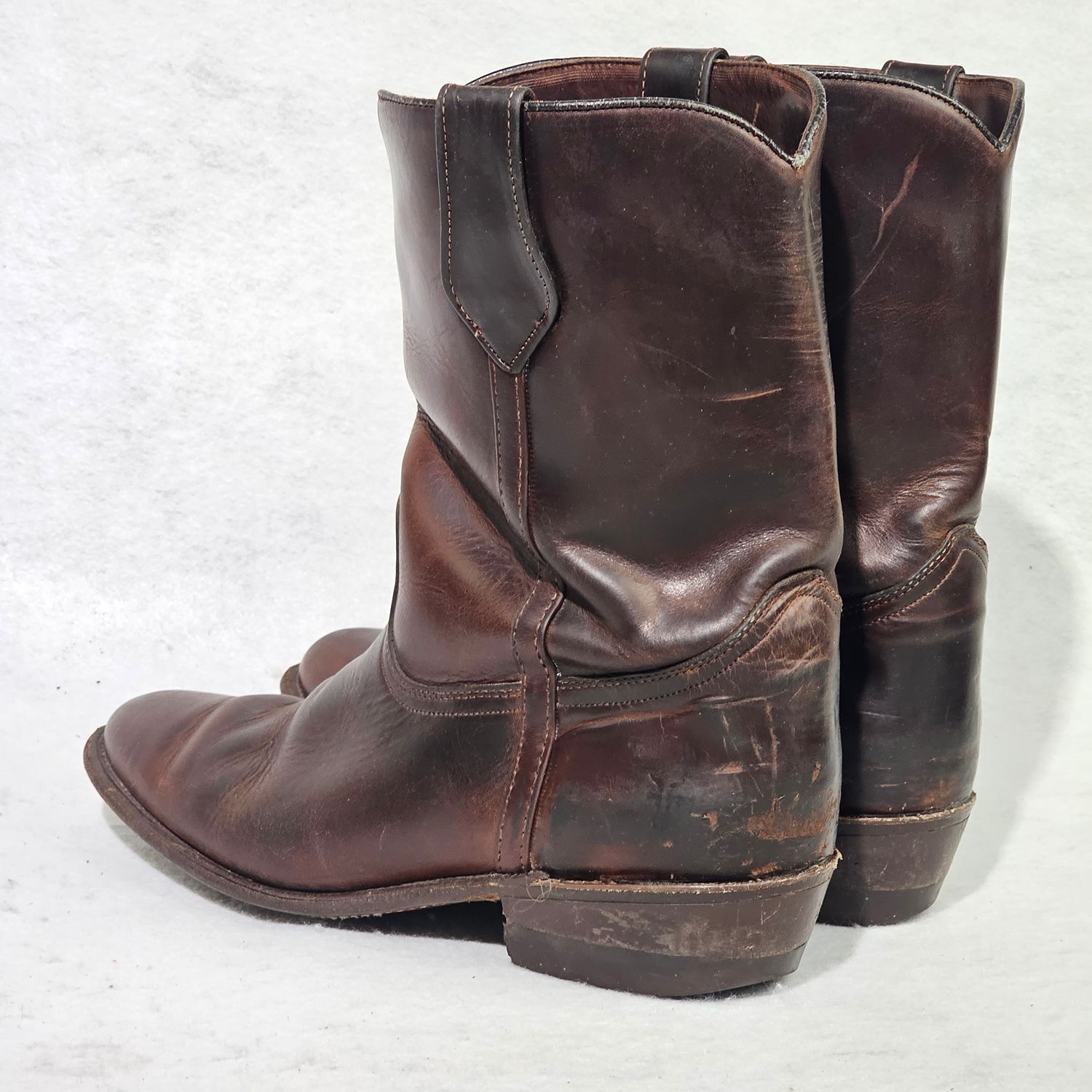 Frye 9925 Brown Leather Pull-On Cowboy Boots Men's Size 12D USA - Image 9