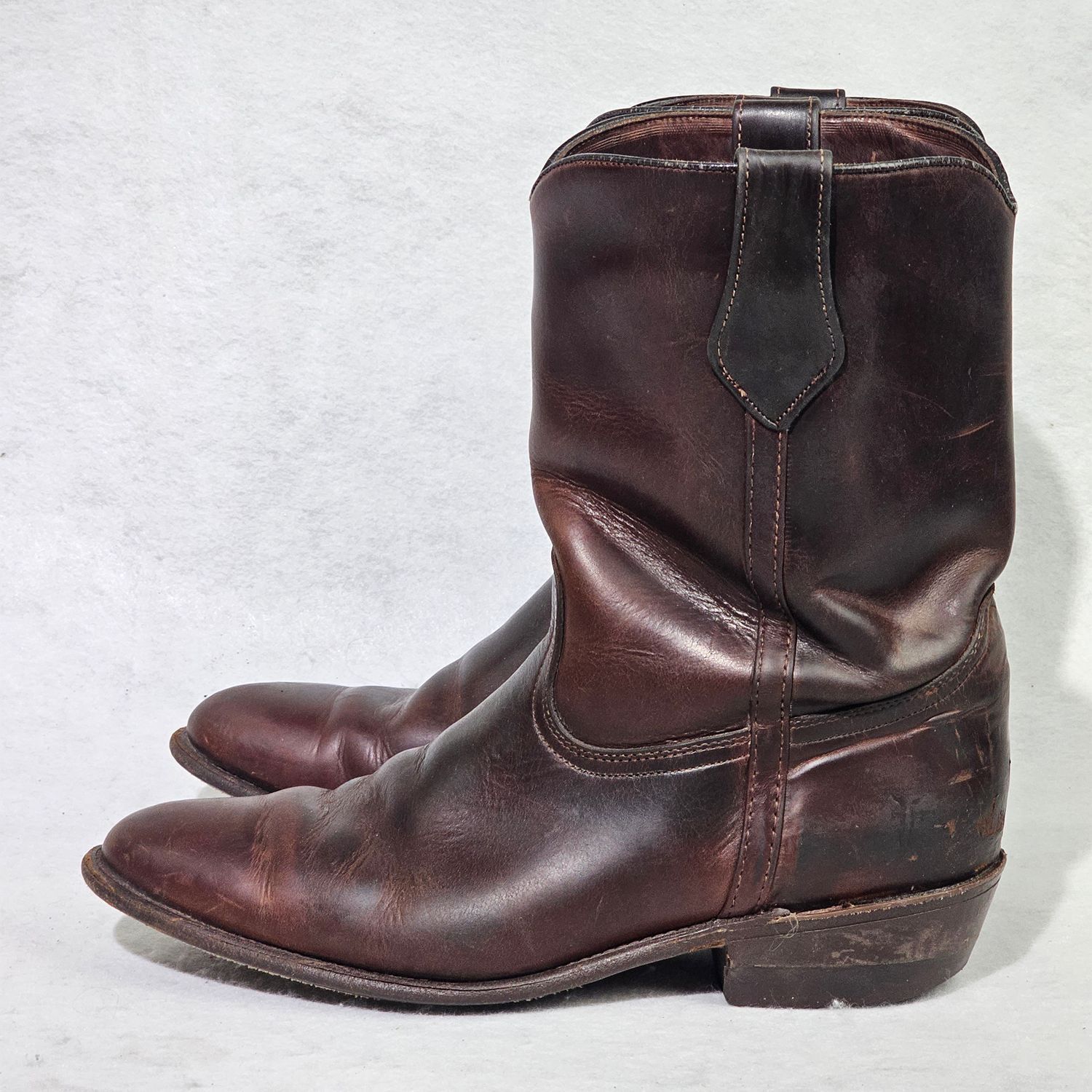 Frye 9925 Brown Leather Pull-On Cowboy Boots Men's Size 12D USA - Image 10
