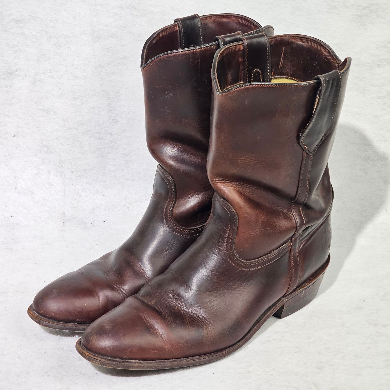 Frye 9925 Brown Leather Pull-On Cowboy Boots Men's Size 12D USA - Image 11