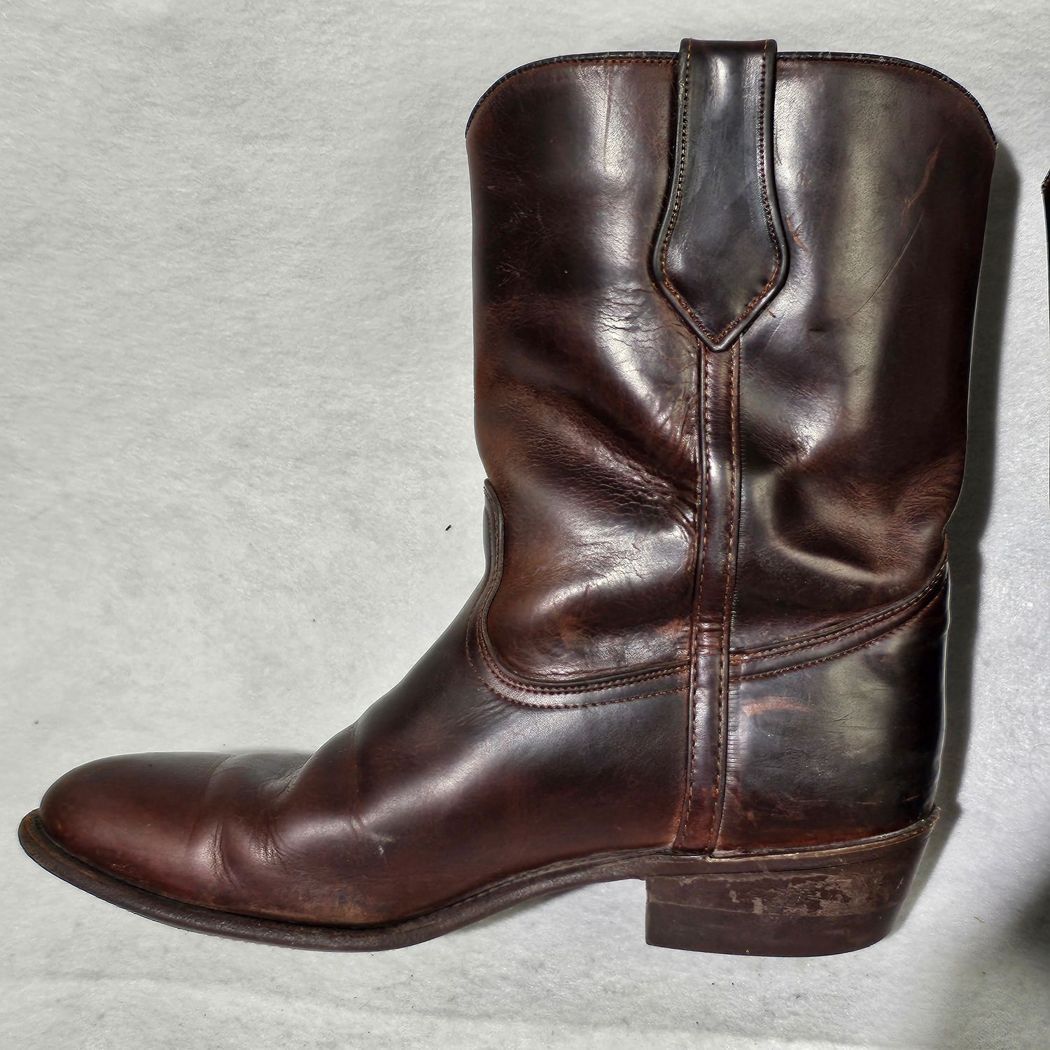 Frye 9925 Brown Leather Pull-On Cowboy Boots Men's Size 12D USA - Image 16