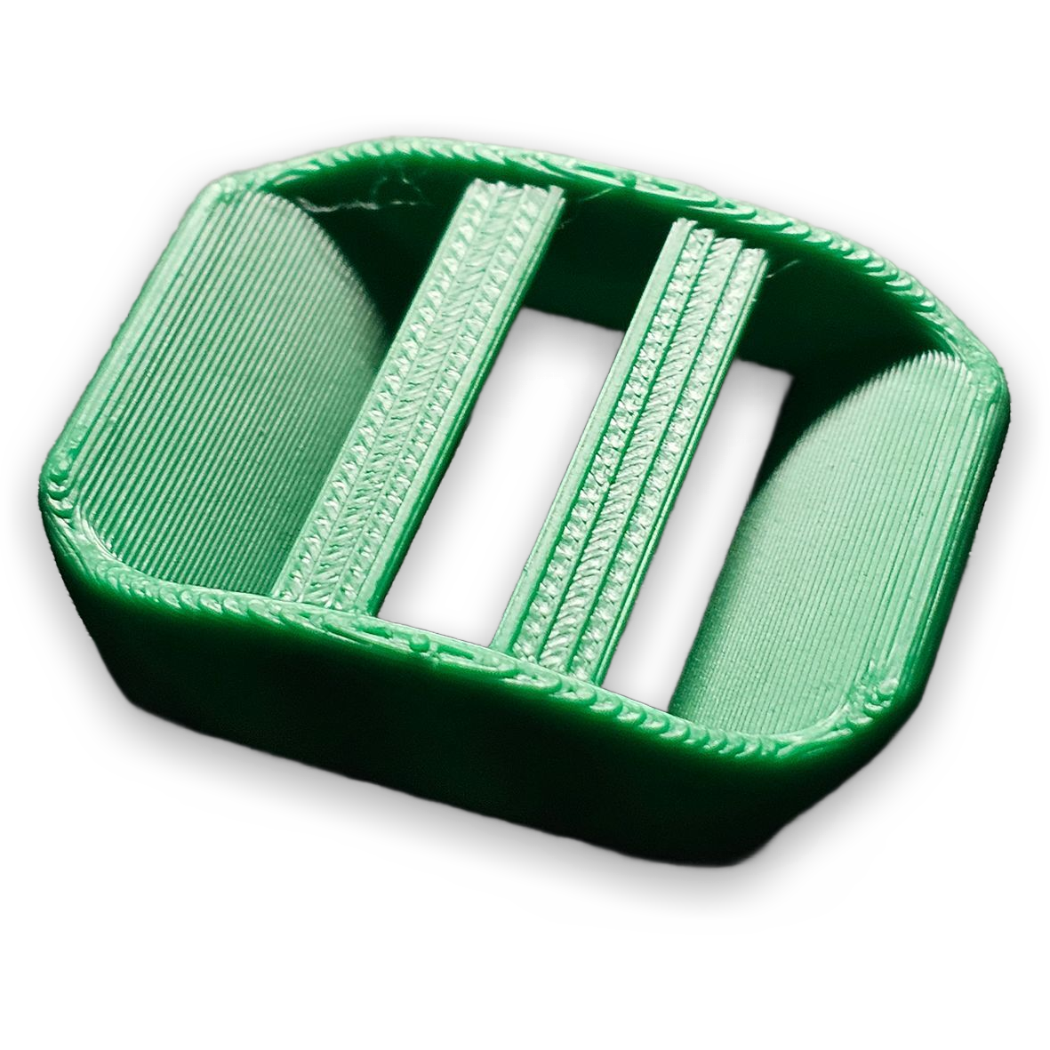 Green 3D Printed Backpack Strap Adjuster Clip 1in Webbing