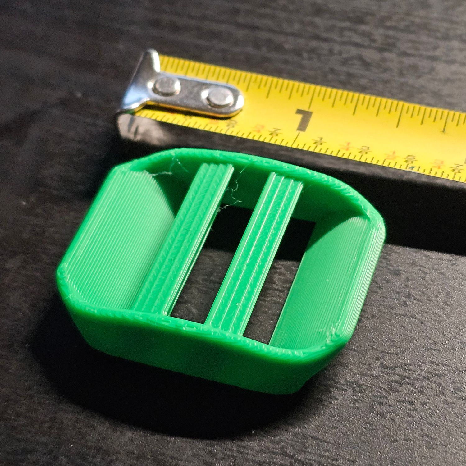 Green 3D Printed Backpack Strap Adjuster Clip 1in Webbing - Image 4